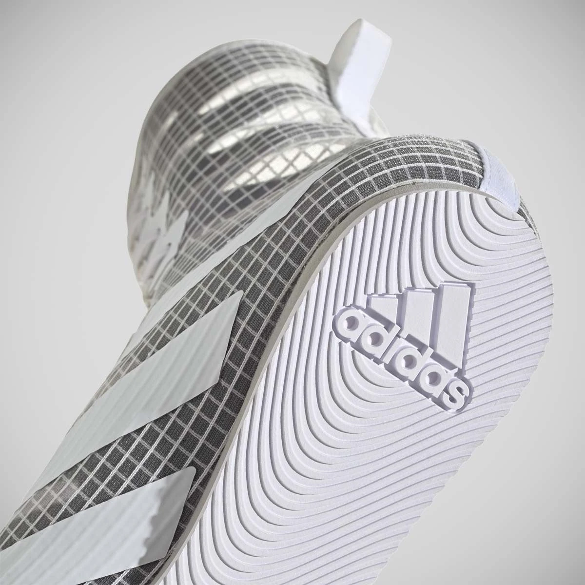 White/Grey Adidas Box Hog 4 Boxing Boots - Image 6