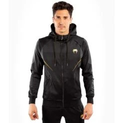 Black-Gold Venum Athletics Zipped Hoodie