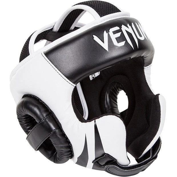 Black/White Venum Challenger V2 Hook & Loop Head Guard - Image 4