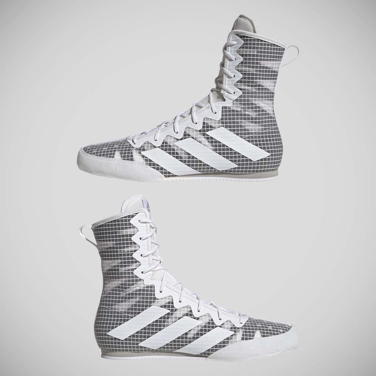 White/Grey Adidas Box Hog 4 Boxing Boots - Image 7